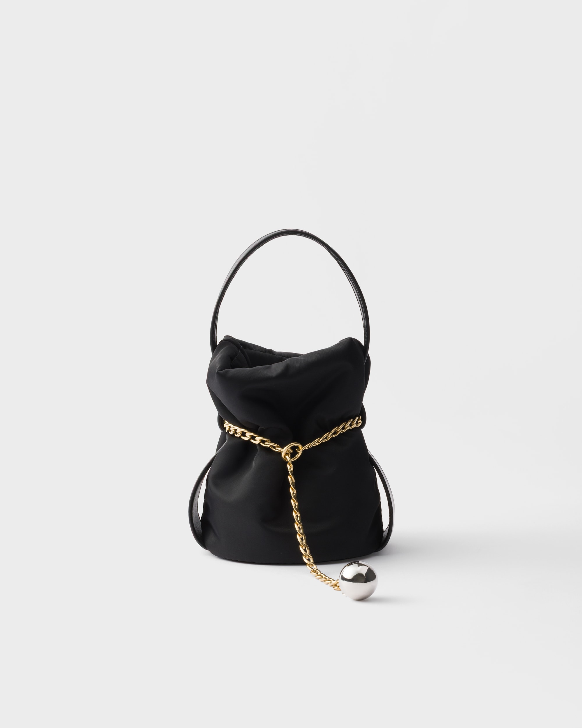 Petit Sac Noir Re-Nylon and nappa leather mini bucket bag - Image 8
